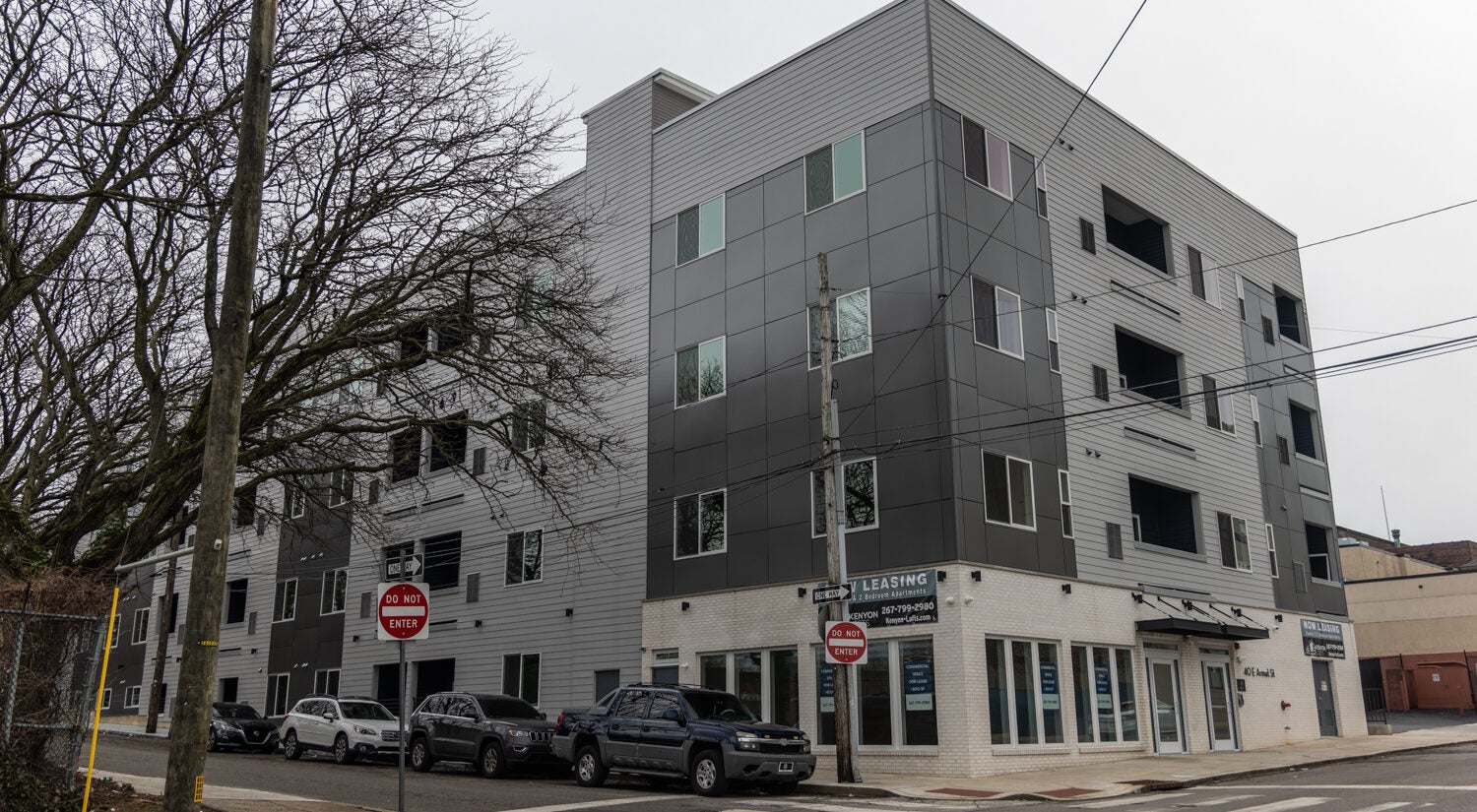 The exterior of the Kenyon Lofts building in Germantown