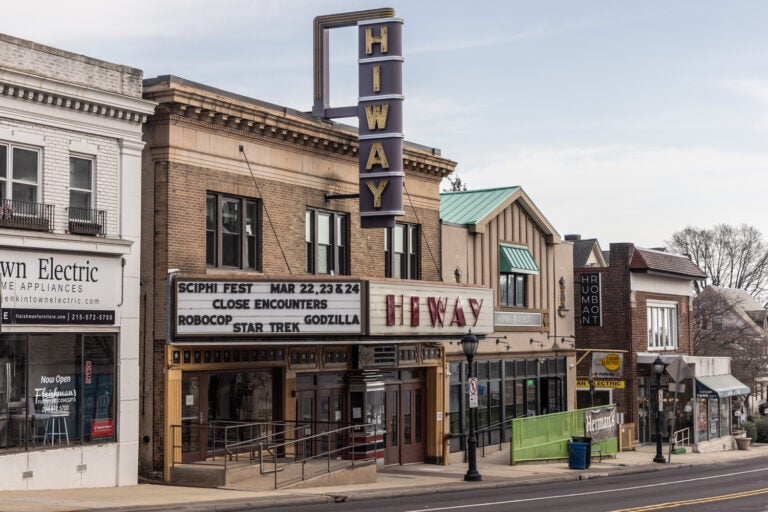 The exterior view of the Hiway Theater in Jenkintown