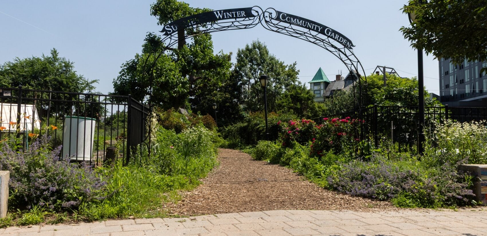 the entrance to the Summer Winter Community Garden