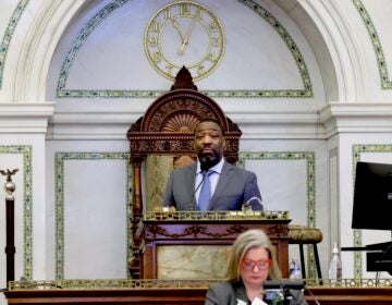 Kenyatta Johnson looks on