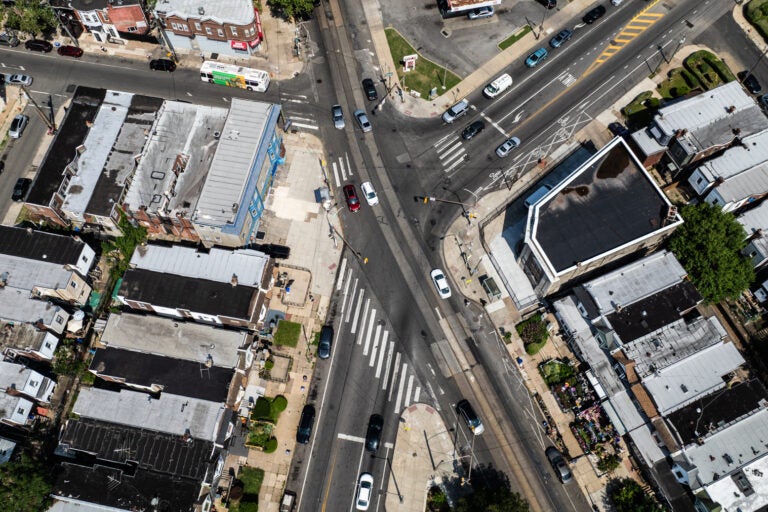 Aerial still shows the intersection of 58th and Baltimore