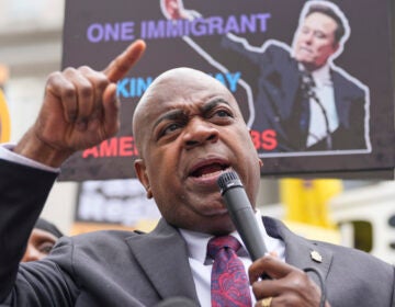 Mayor Ras Baraka speaks to supporters and media