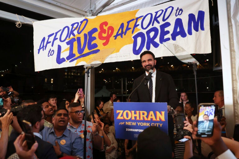 Democratic mayoral candidate Zohran Mamdani speaks at his primary election party, Wednesday, June 25, 2025, in New York. (AP Photo/Heather Khalifa)