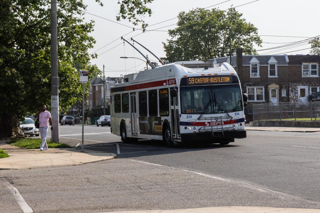 SEPTA BUs on Castor Avenue in Philadelphia