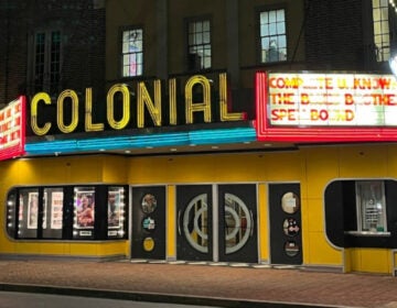 outside the Colonial Theatre in Phoenixville
