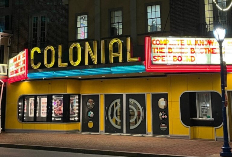 outside the Colonial Theatre in Phoenixville