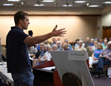 Conor Lamb speaks to the crowd at a town hall-style event