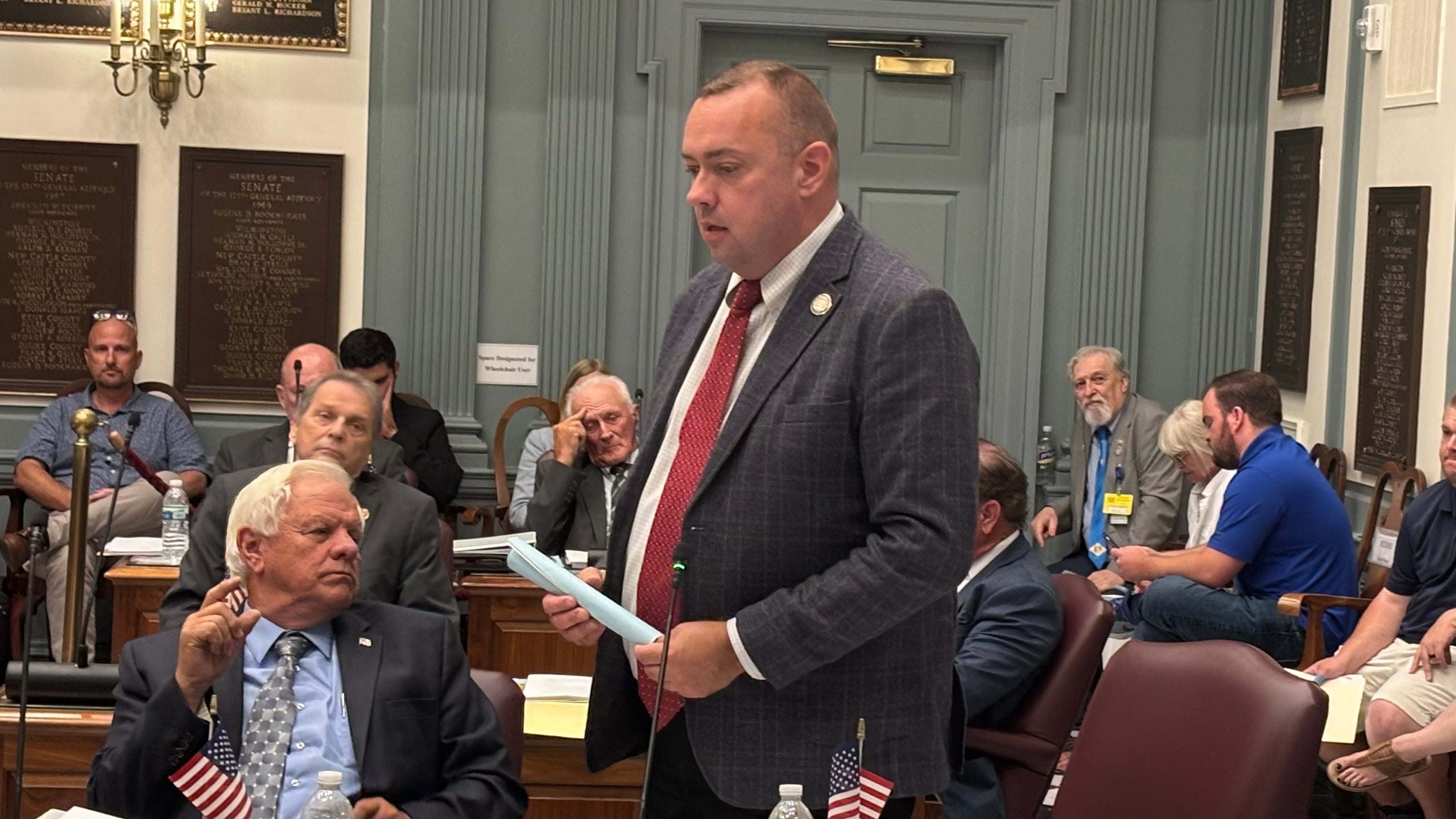 Brian Pettyjohn speaks in Legislative Hall