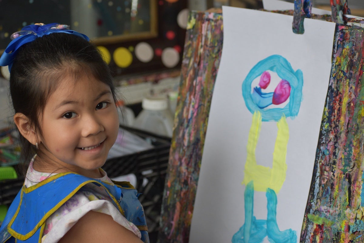 A child from the Settlement Music School Kaleidoscope Preschool Arts Enrichment Program in Philadelphia. (Meg Looby/Settlement Music School)