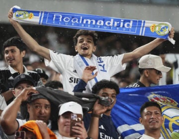 Fans react during the Club World Cup Group H soccer match between Salzburg and Real Madrid in Philadelphia