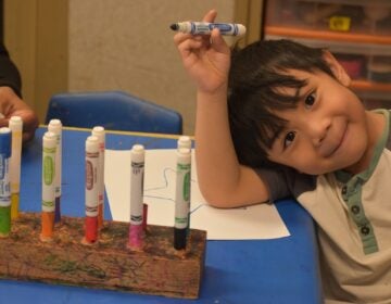 The Settlement Music School Kaleidoscope Preschool Arts Enrichment Program, in Philadelphia, prepares students for school readiness skills through early learning, music, creative movement, and visual arts classes. (Meg Looby/Settlement Music School)
