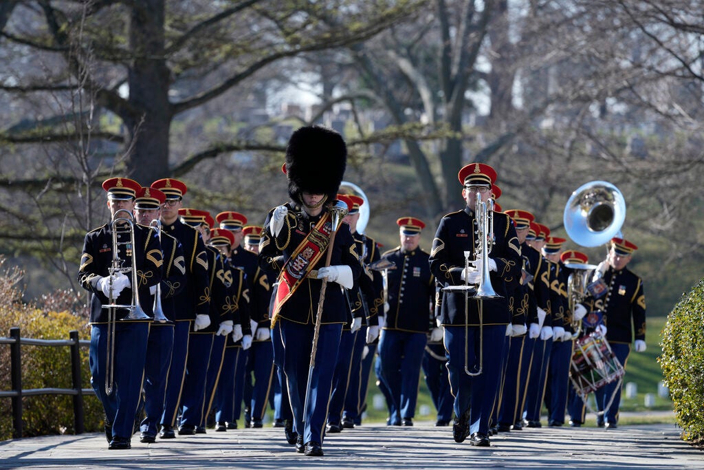 The U.S. Army Band performs at the Tomb of the Unknown Soldier in Virginia