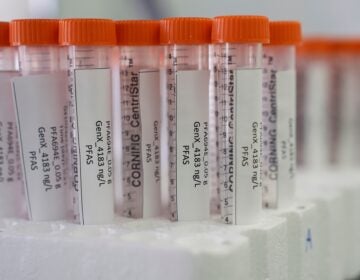 Vials containing samples of PFAS