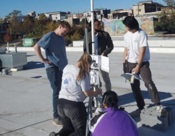 Philly Community Wireless volunteers install an outdoor wireless system