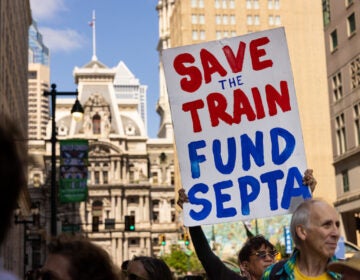 Public transit supporters rallied outside SEPTA headquarters