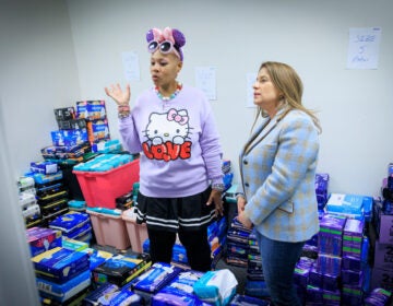 Lori Shapiro and Lynette Medley with period products