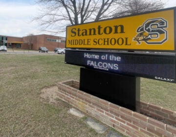 a sign for Stanton Middle School