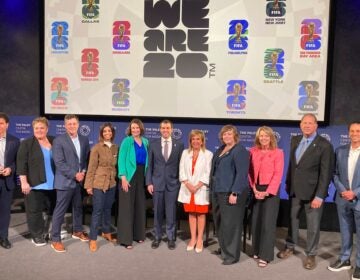 The 11 United States World Cup 2026 host city leaders pose together