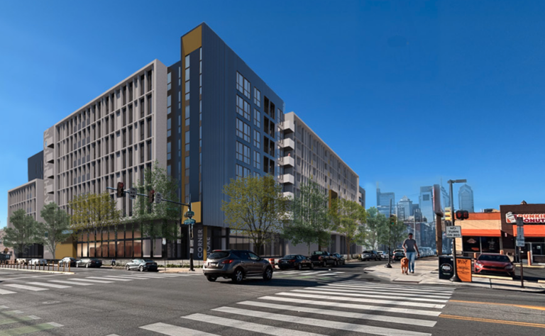 A rendering of a proposed construction project for 1601 Washington Avenue in Philadelphia