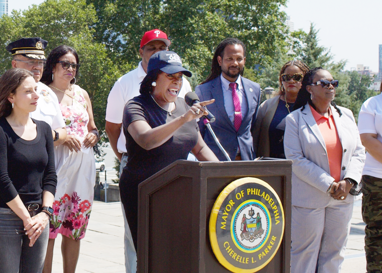 Philadelphia Mayor Cherelle Parker speaks at a news conference