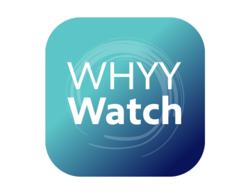 A square app icon with rounded edges. The icon has a gradient background that is teal and dark blue. There is white text 